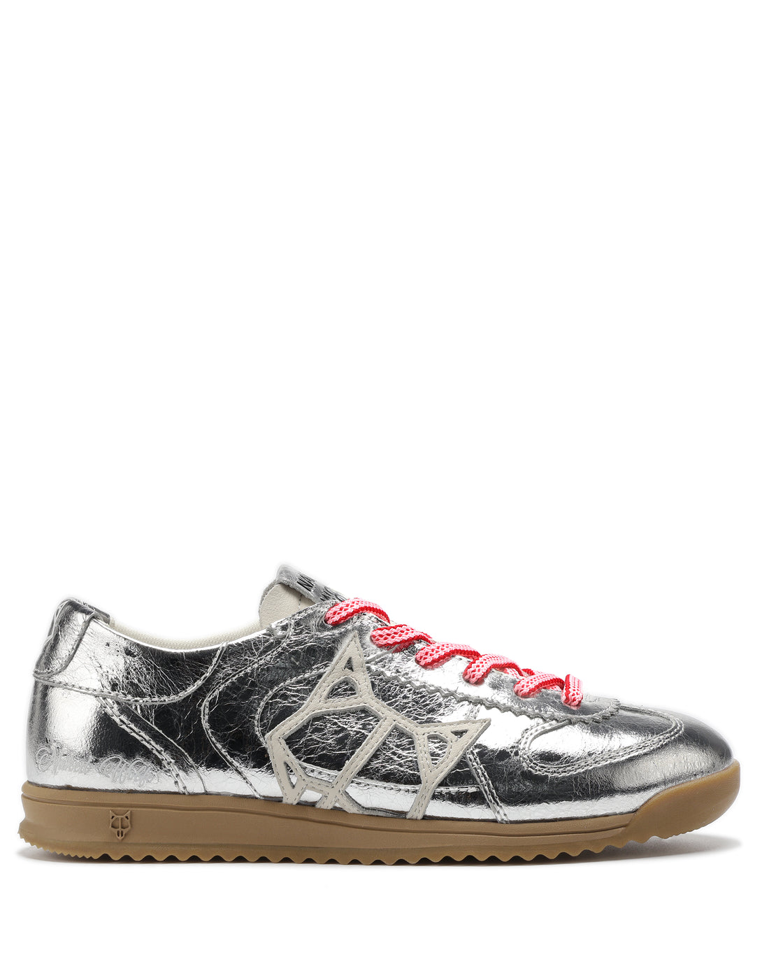 Exposuree Silver Crinkle Metallic Leather