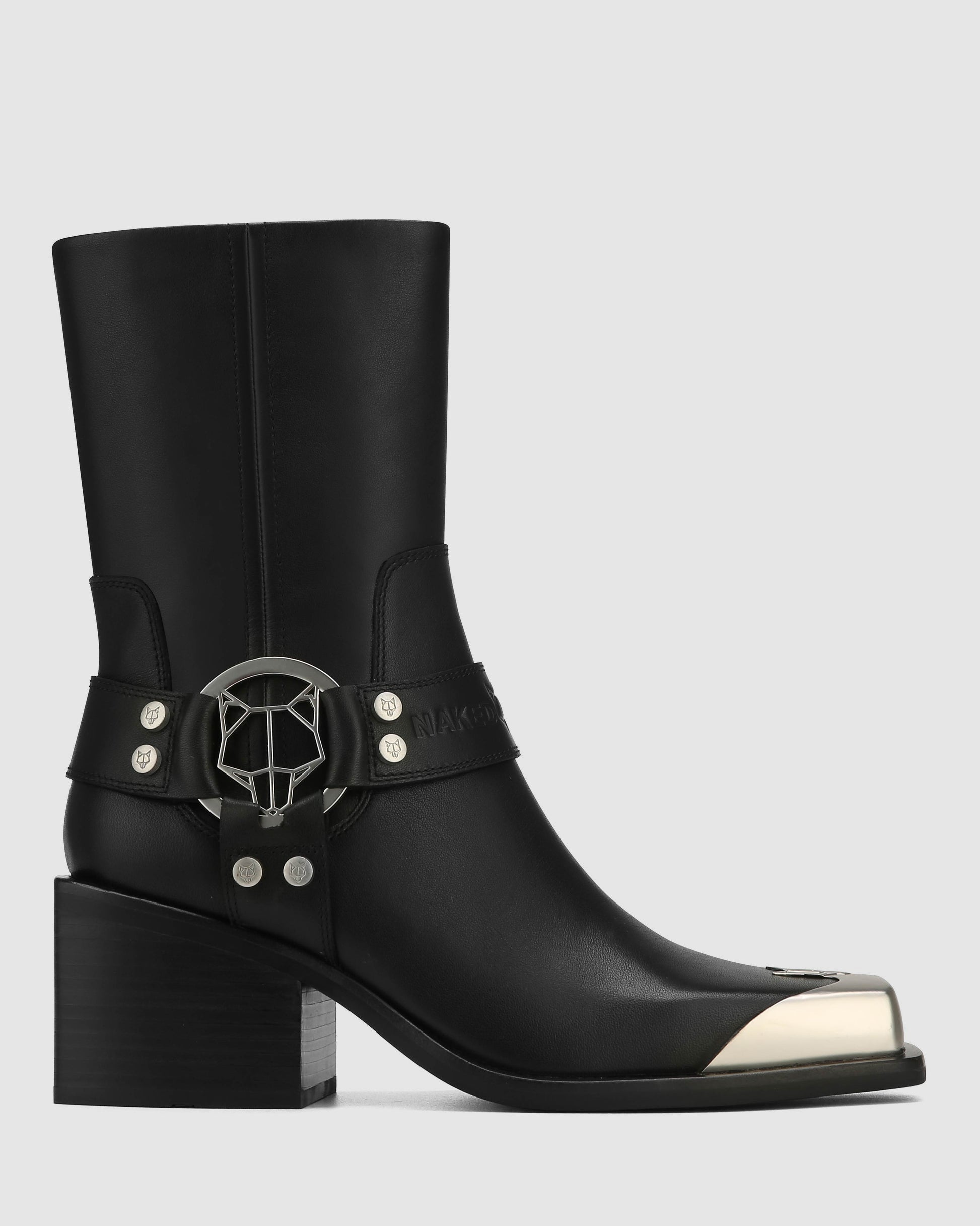 Naked Wolfe Black Leather Western Boots with Silver Toe Caps Naked Wolfe Knight Cow Leather Boot in Black for Men | Lyst main image 2