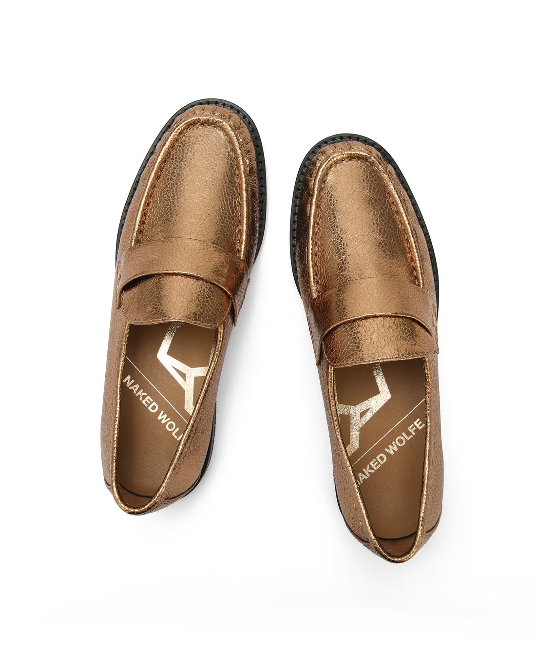 Goldie Gold Foil Leather