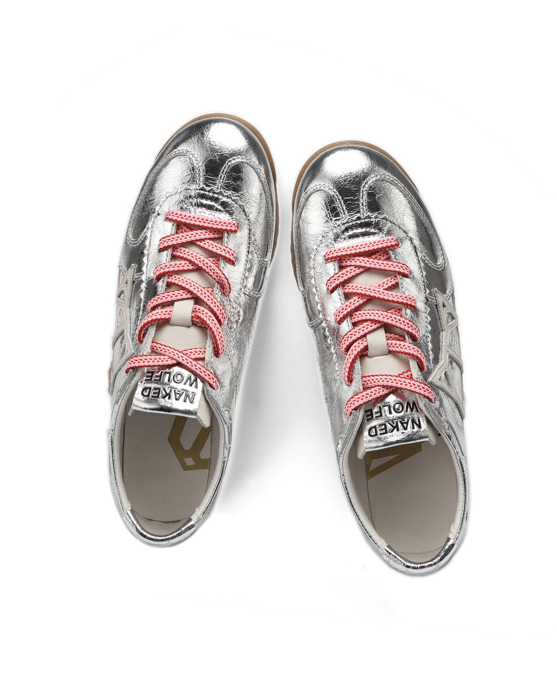 Exposuree Silver Crinkle Metallic Leather
