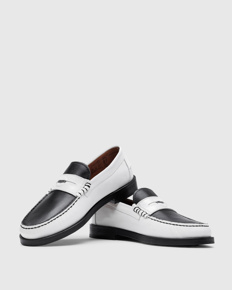 Riviera White/Black Leather