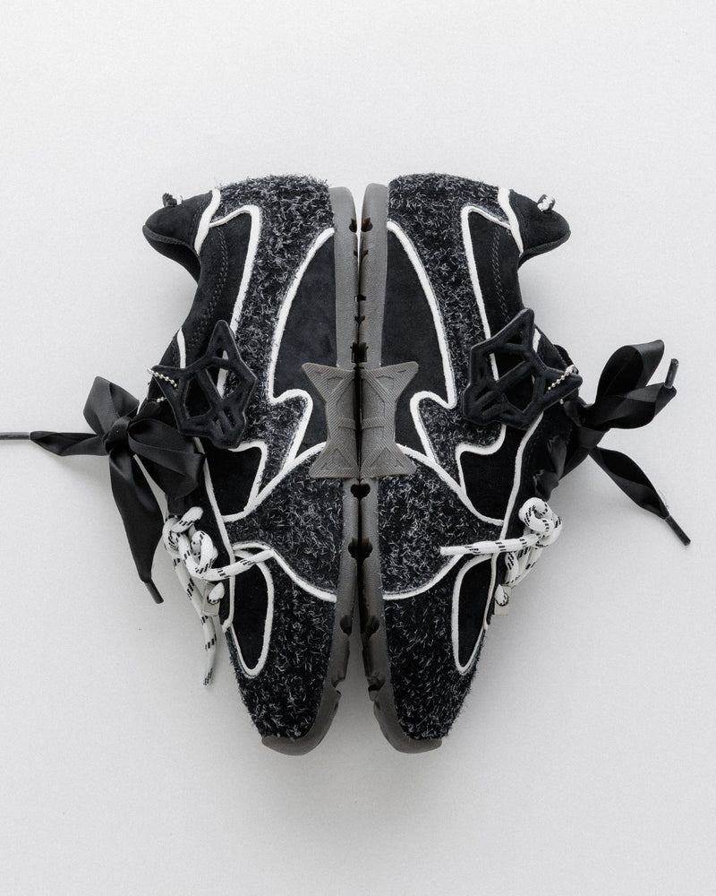 Adored Black Hairy Suede