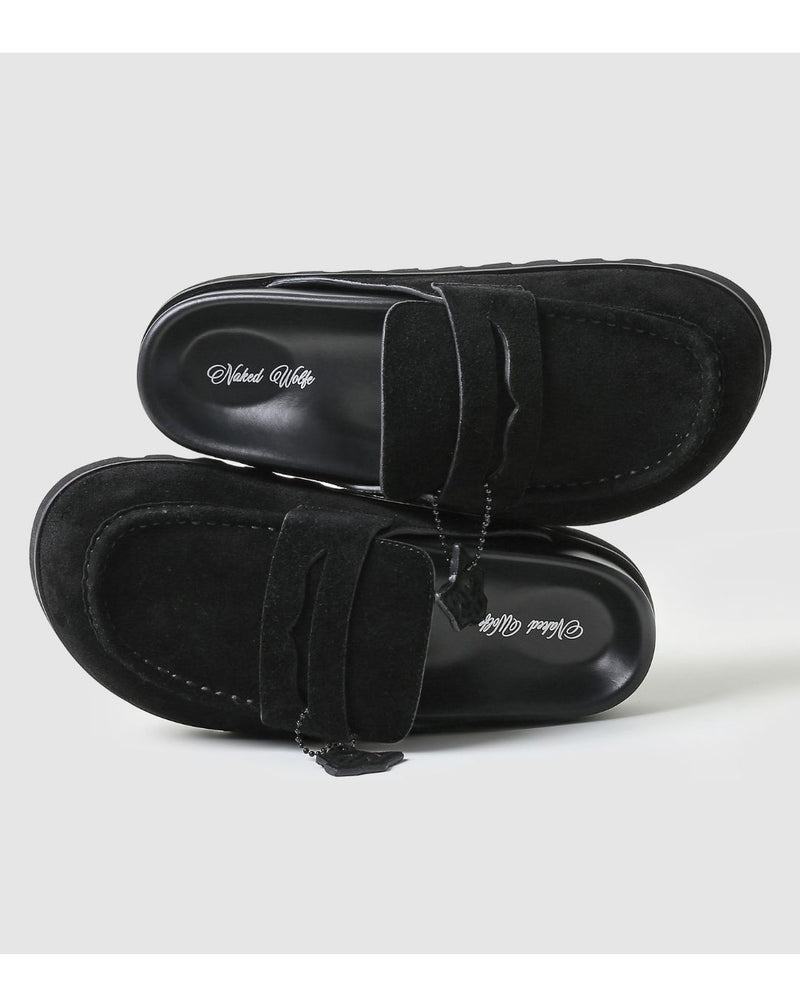 Cordless Black Hairy Cow Suede