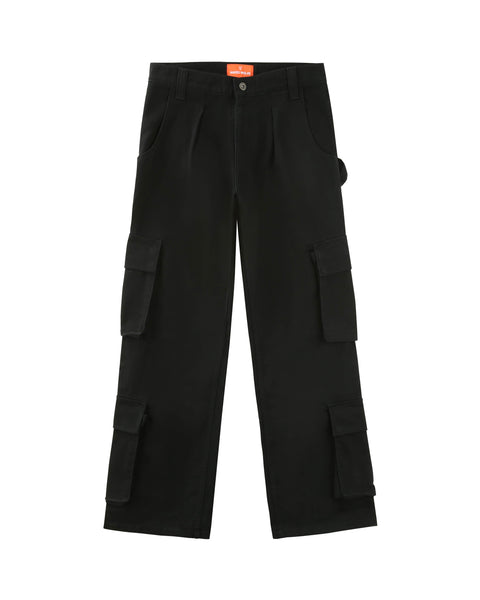 Baggy Pocket Cargo Pants Black Logo – Naked Wolfe