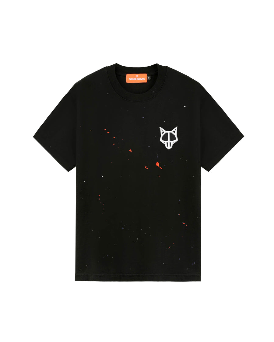 Wolfe T-Shirt Black Paint Splatter