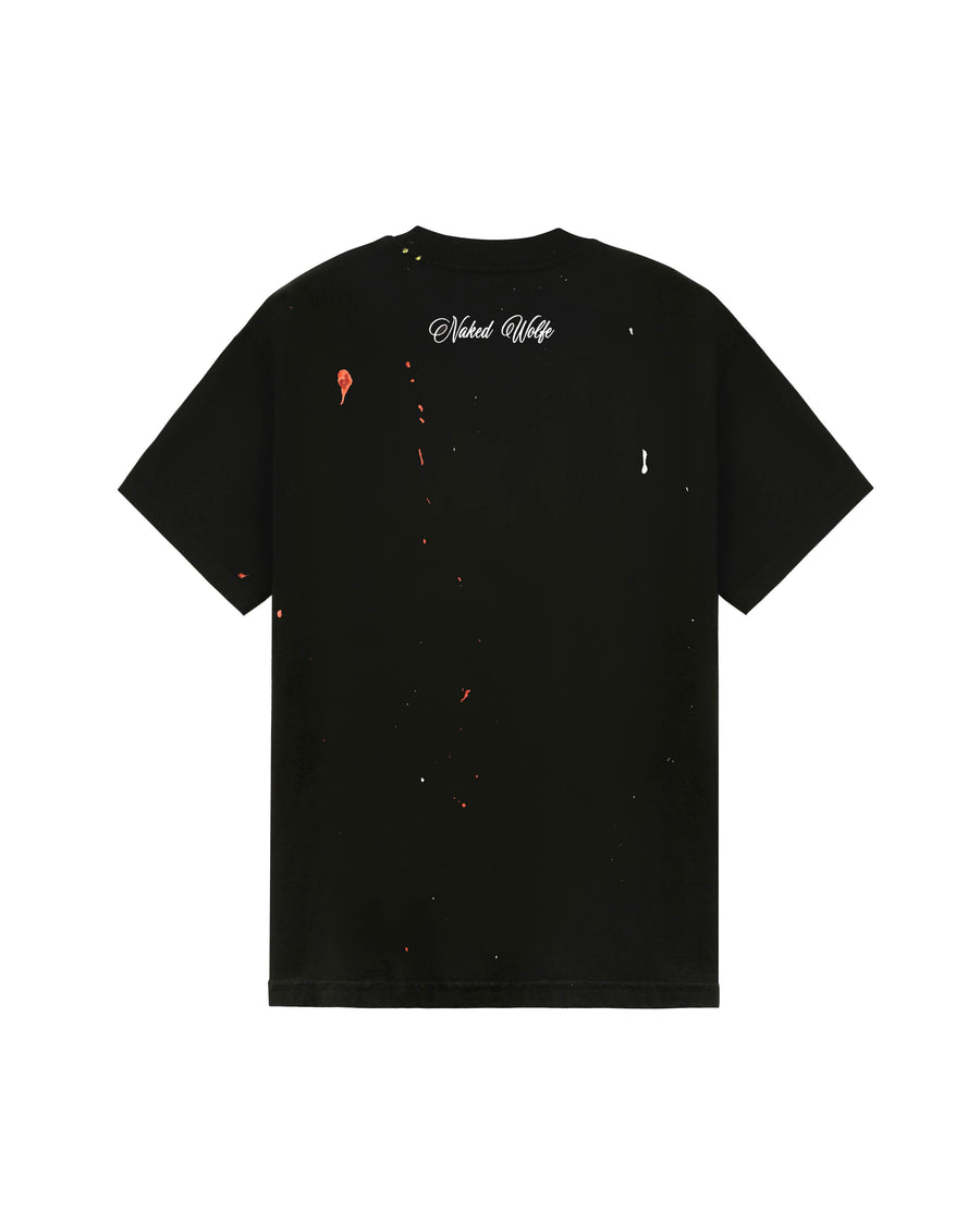Wolfe T-Shirt Black Paint Splatter