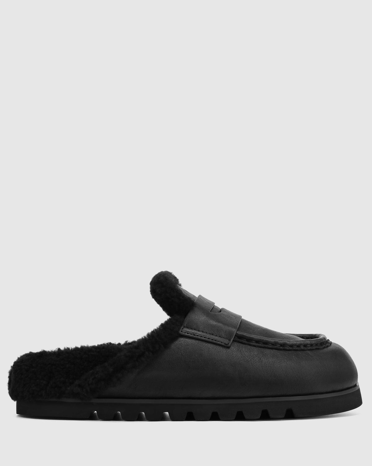 Cord Fur Black Leather