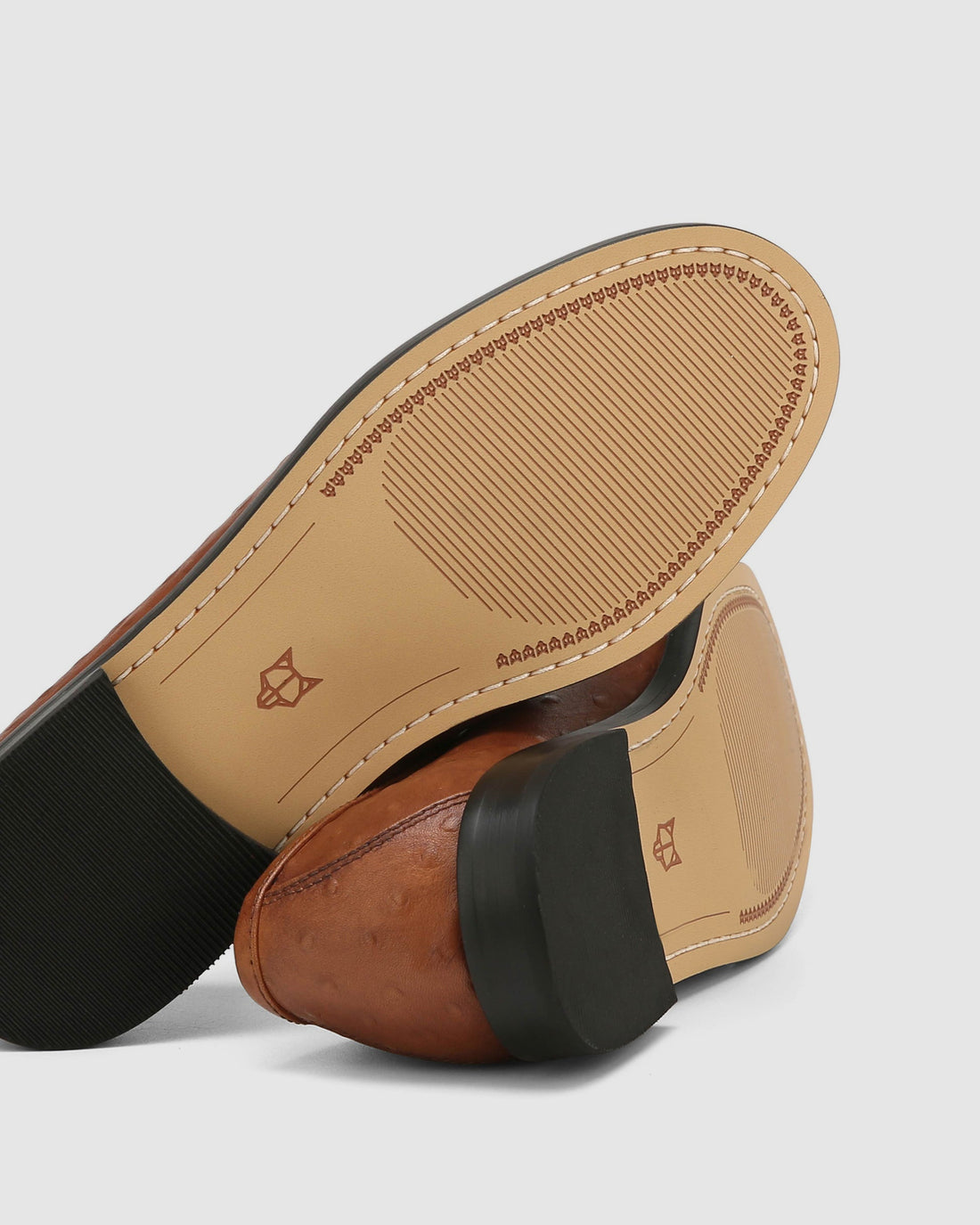 Goldie Ostrich Print Leather