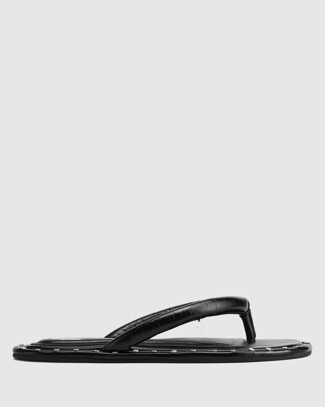 Grenada Black Leather/Silver Studs