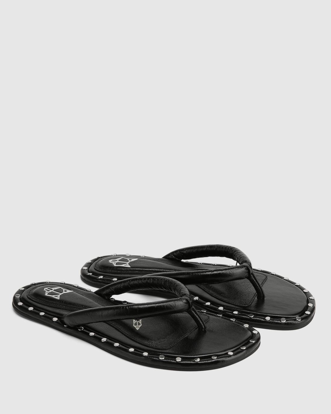 Grenada Black Leather/Silver Studs