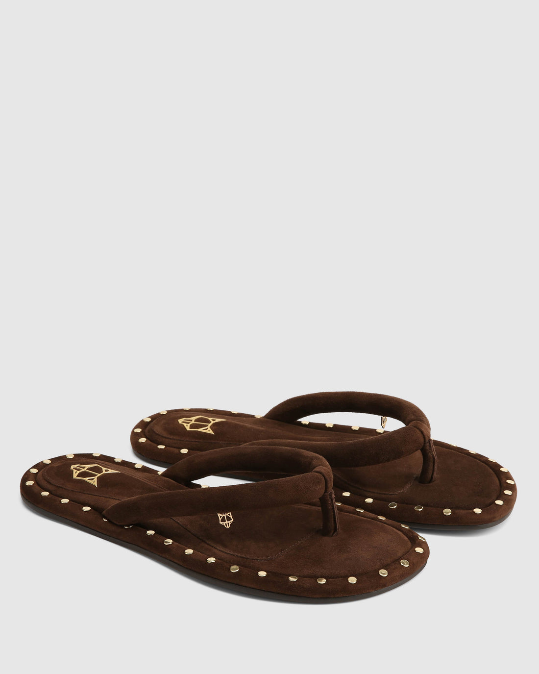 Grenada Brown Suede/Gold Studs