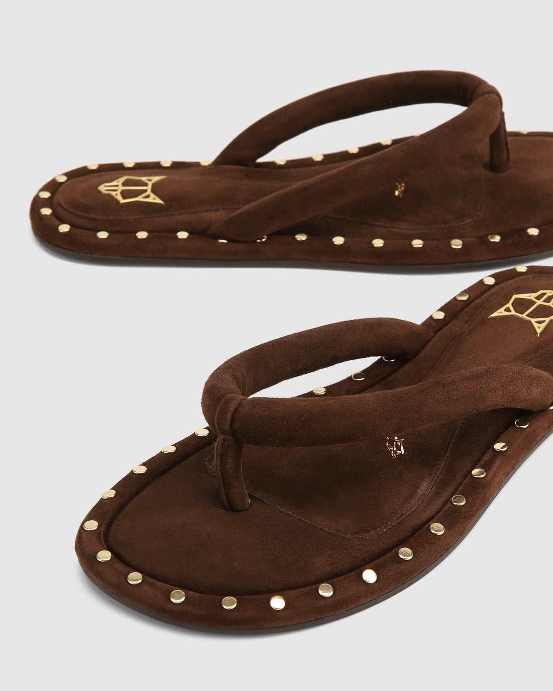 Grenada Brown Suede/Gold Studs
