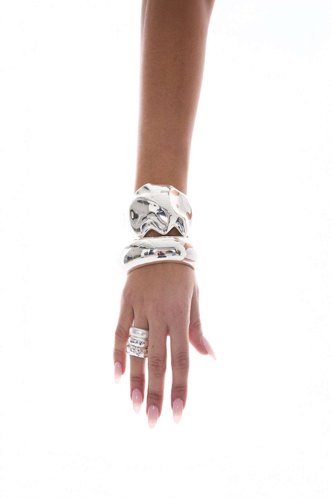 Aliah Stacked Rings Silver