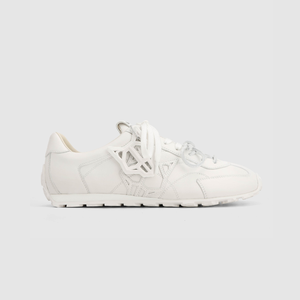 Sporty White Leather
