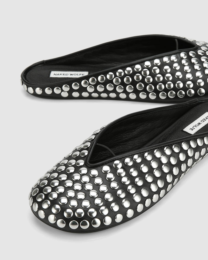 Pippa Black Studded Leather