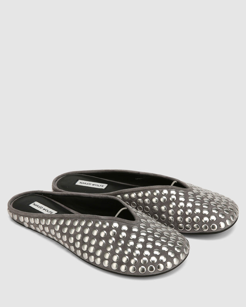 Pippa Grey Studded Suede