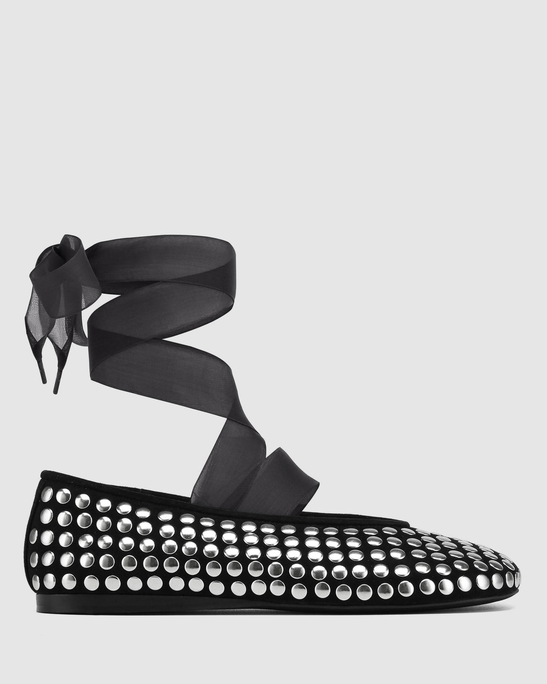 Purr Black Studded Suede