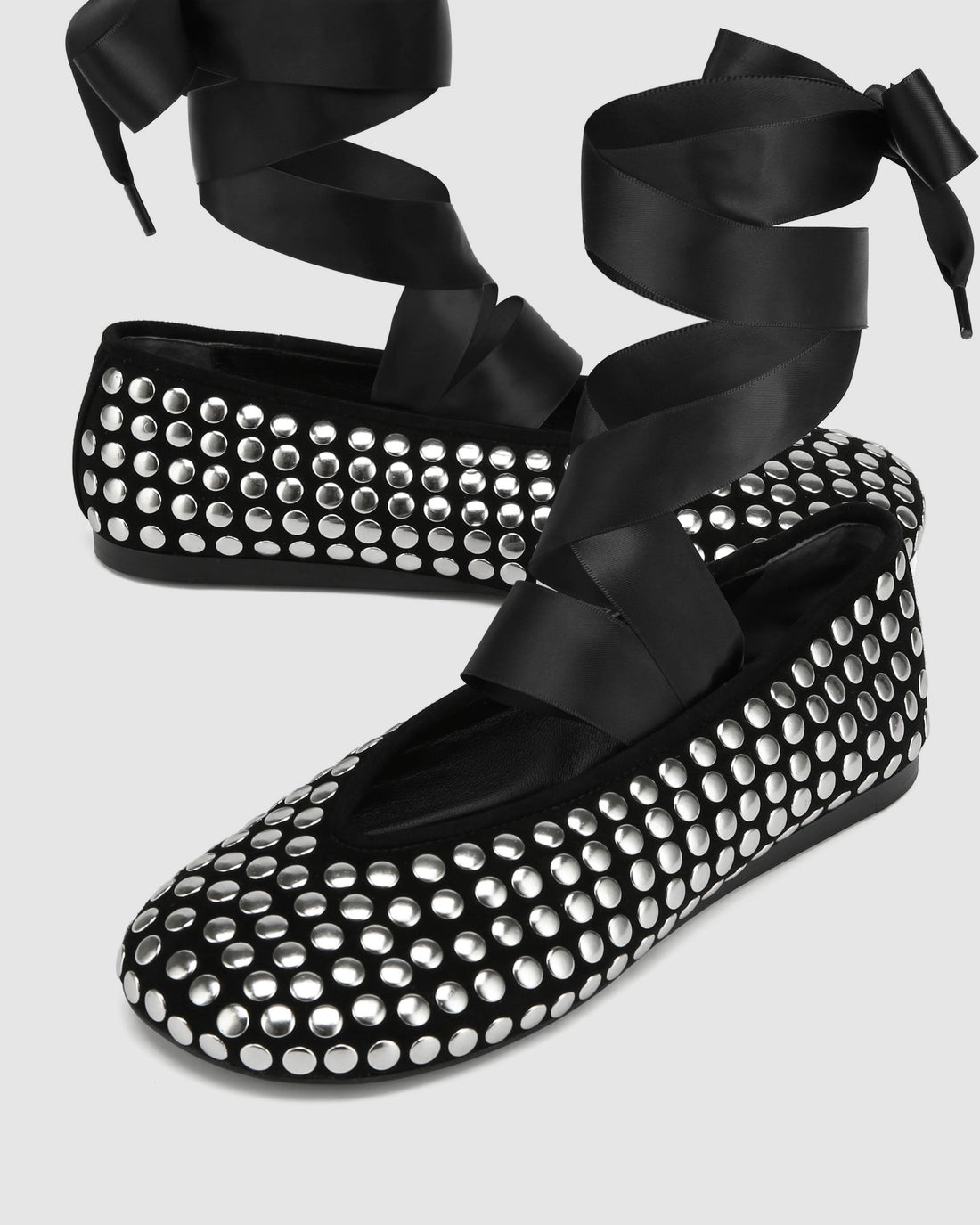 Purr Black Studded Suede