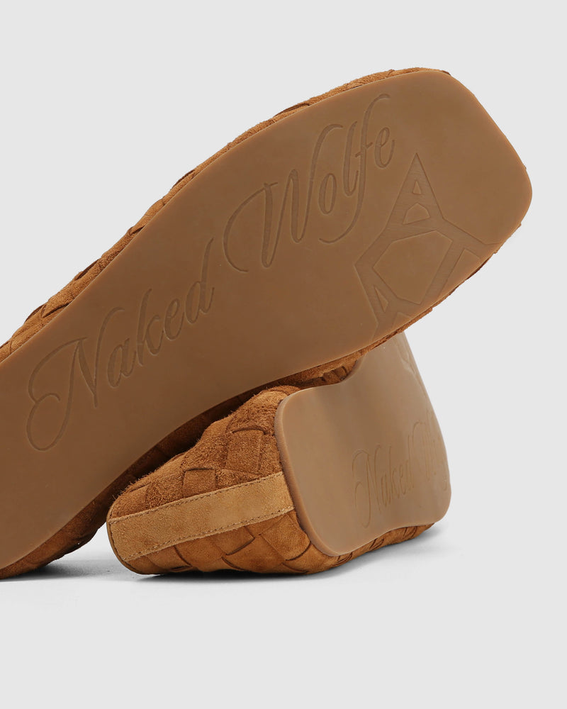 Rover Loafer Tan Woven Suede