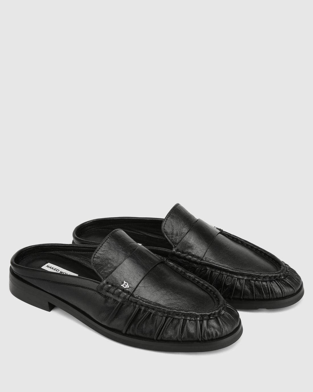 Slipper Black Tumble Leather