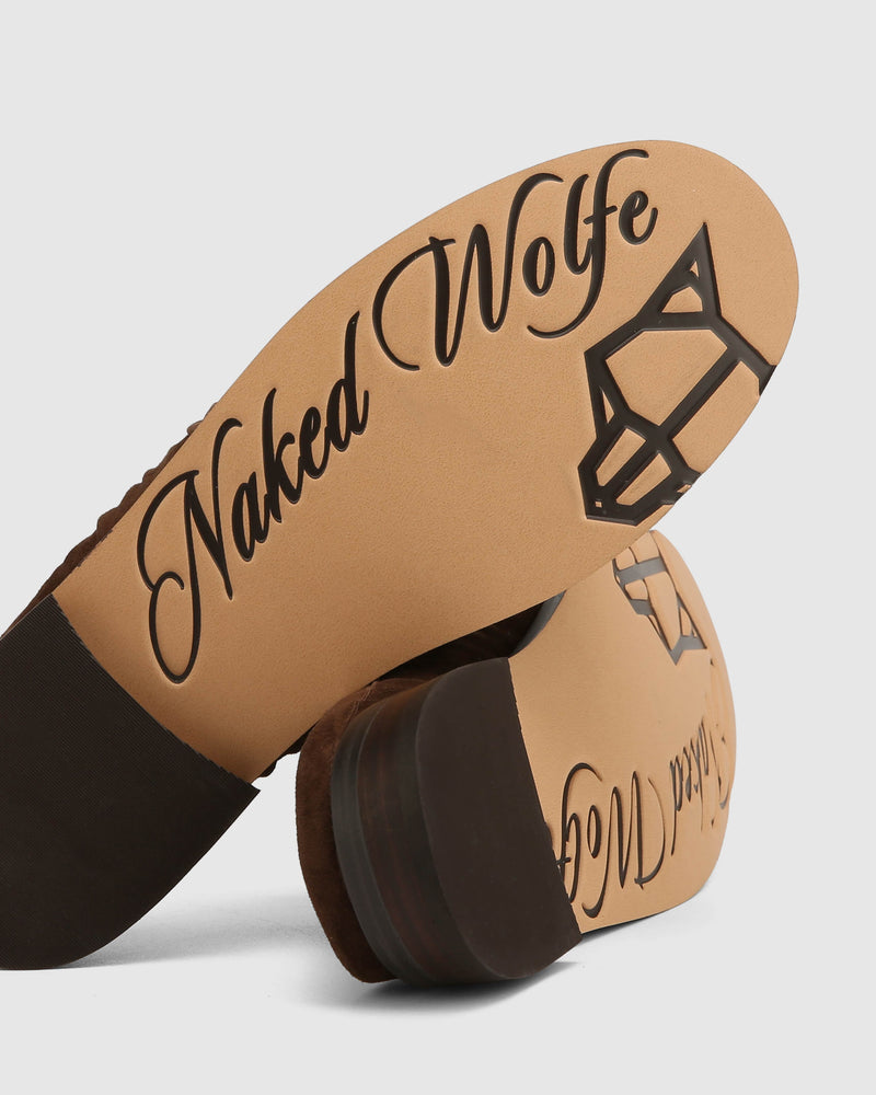 Slipper Brown Scrunch Suede