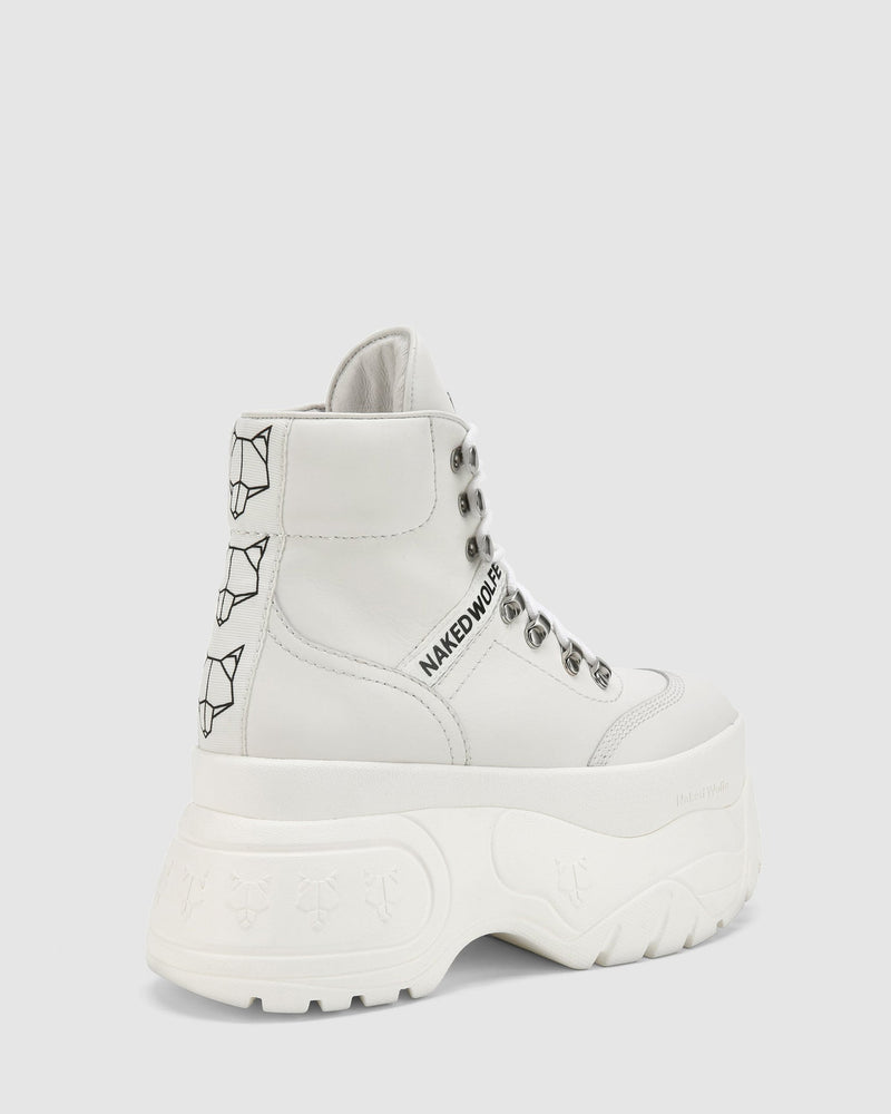 Spike White Leather