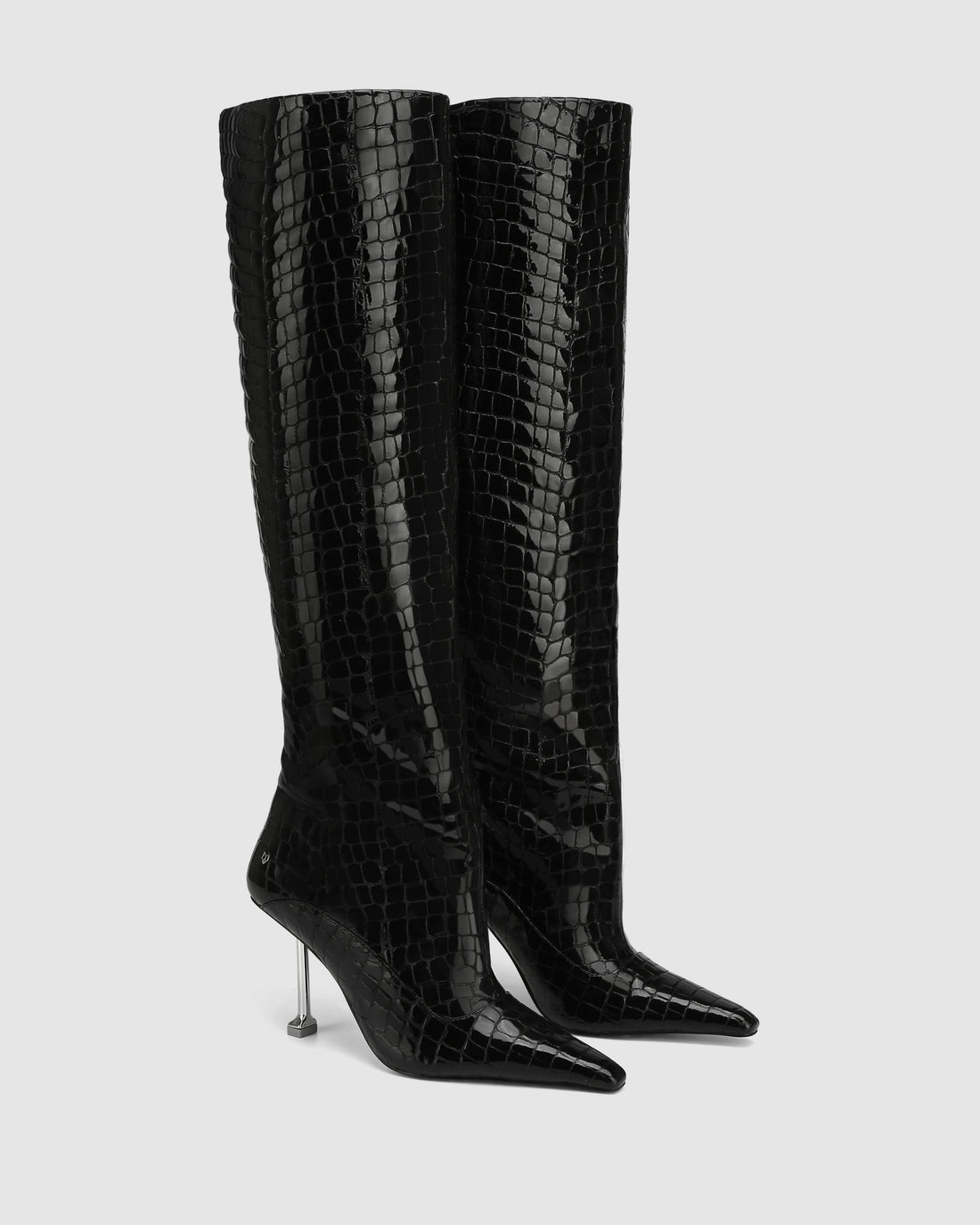 Texas Black Croc Patent Leather