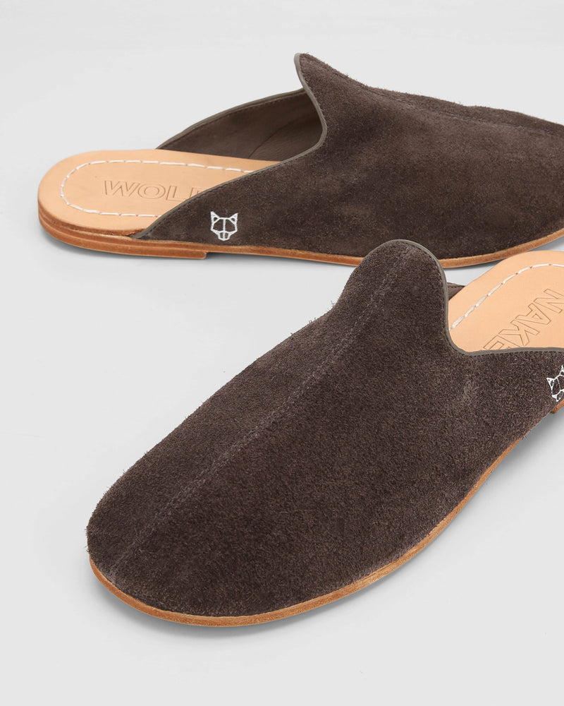 The Jet Mule Dark Grey Suede