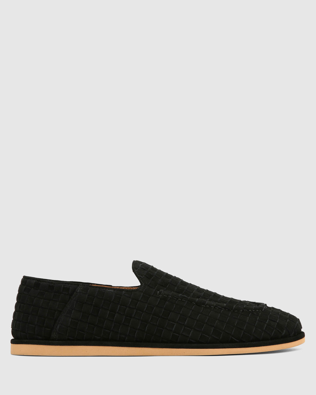 The Rare Mule Black Woven Suede