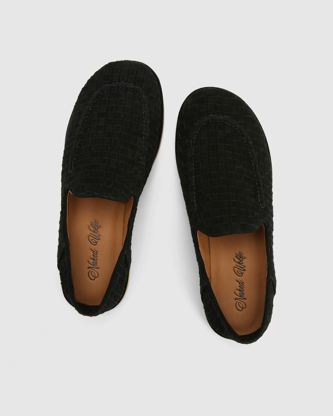 The Rare Mule Black Woven Suede