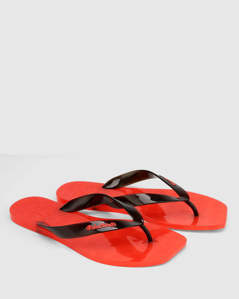 The Surfing Thong Black/Red Jelly