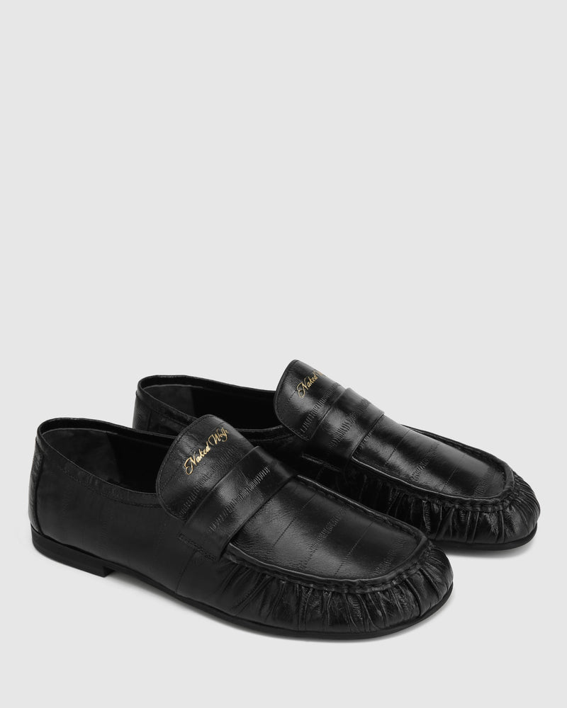 The Wall Street Loafer Black Eel