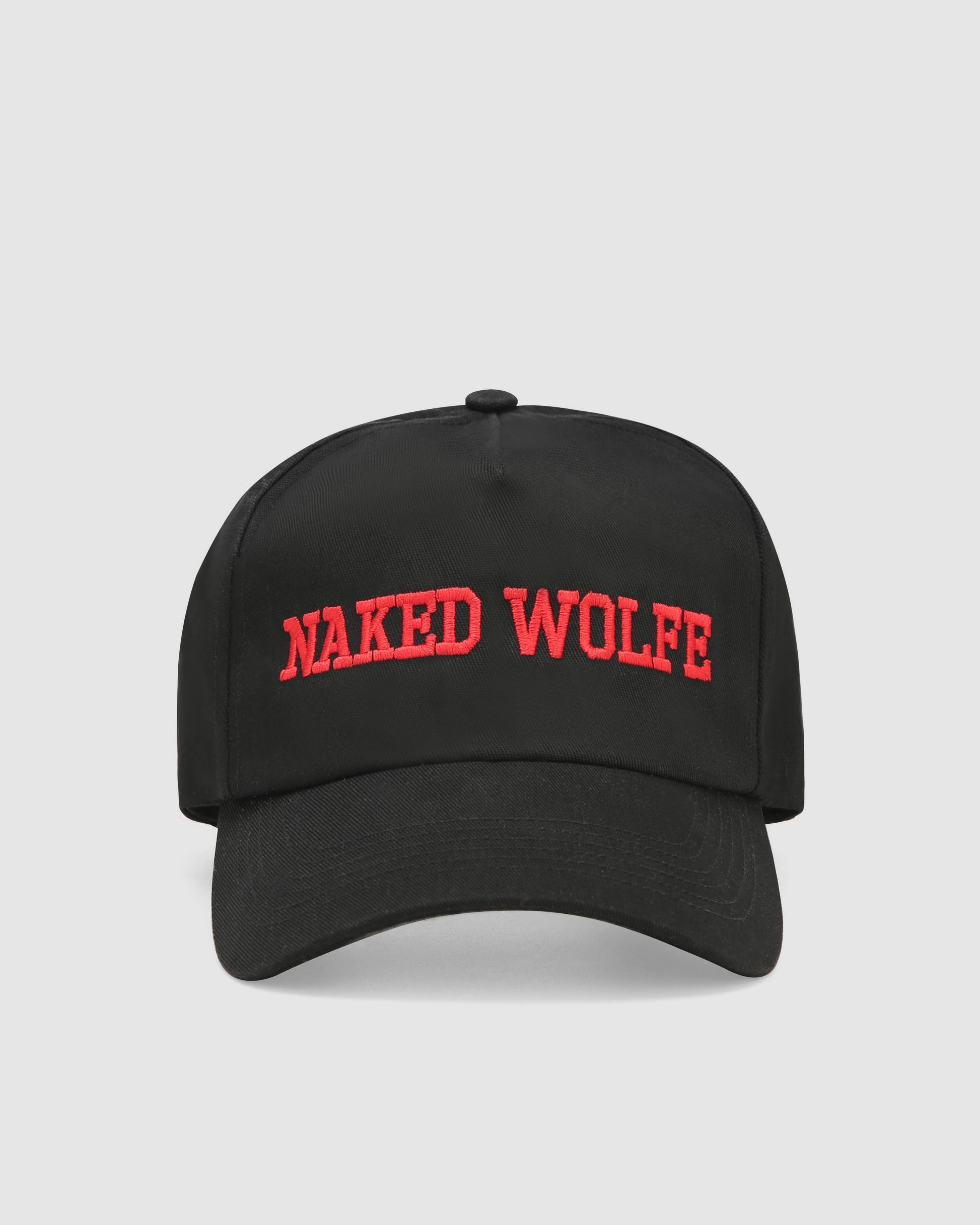 Varsity Unconstructed Cap Black Red