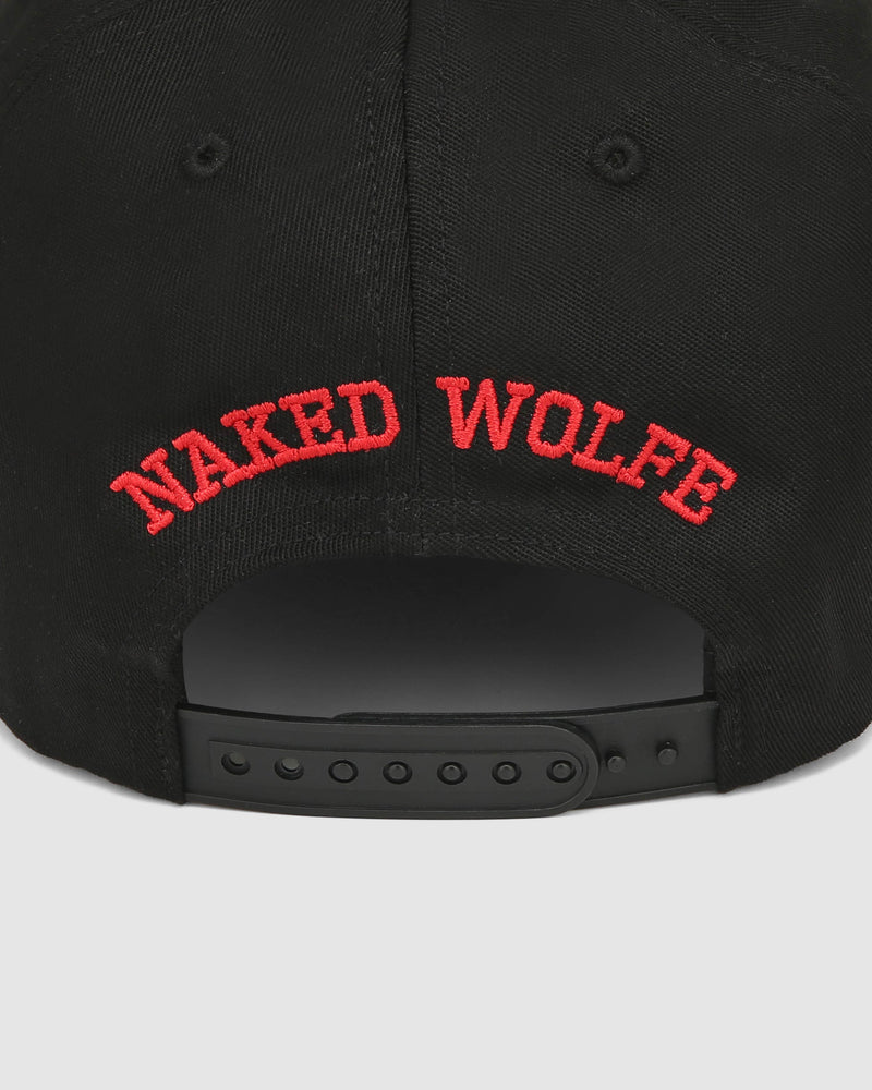 Varsity Unconstructed Cap Black/Red