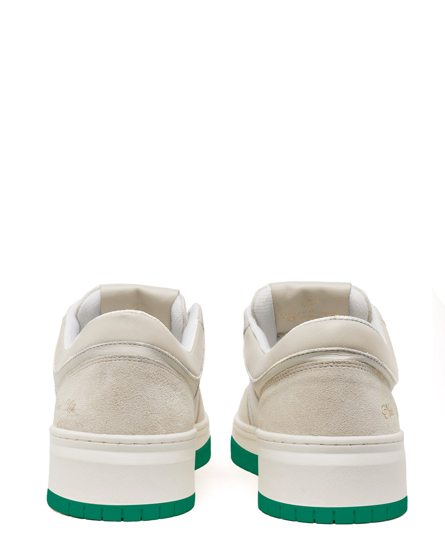 CM-01 Off White/Green Leather Suede Combo