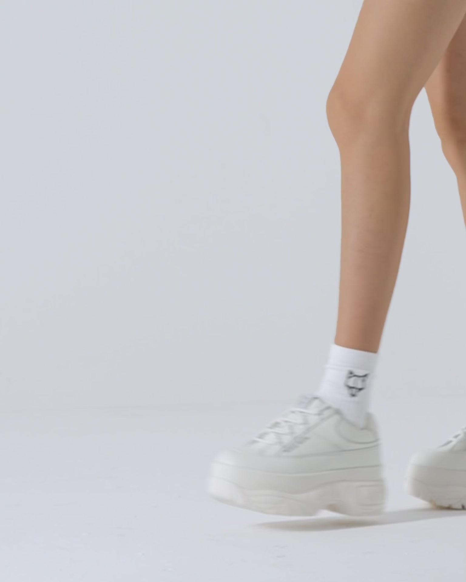 Sporty White Leather