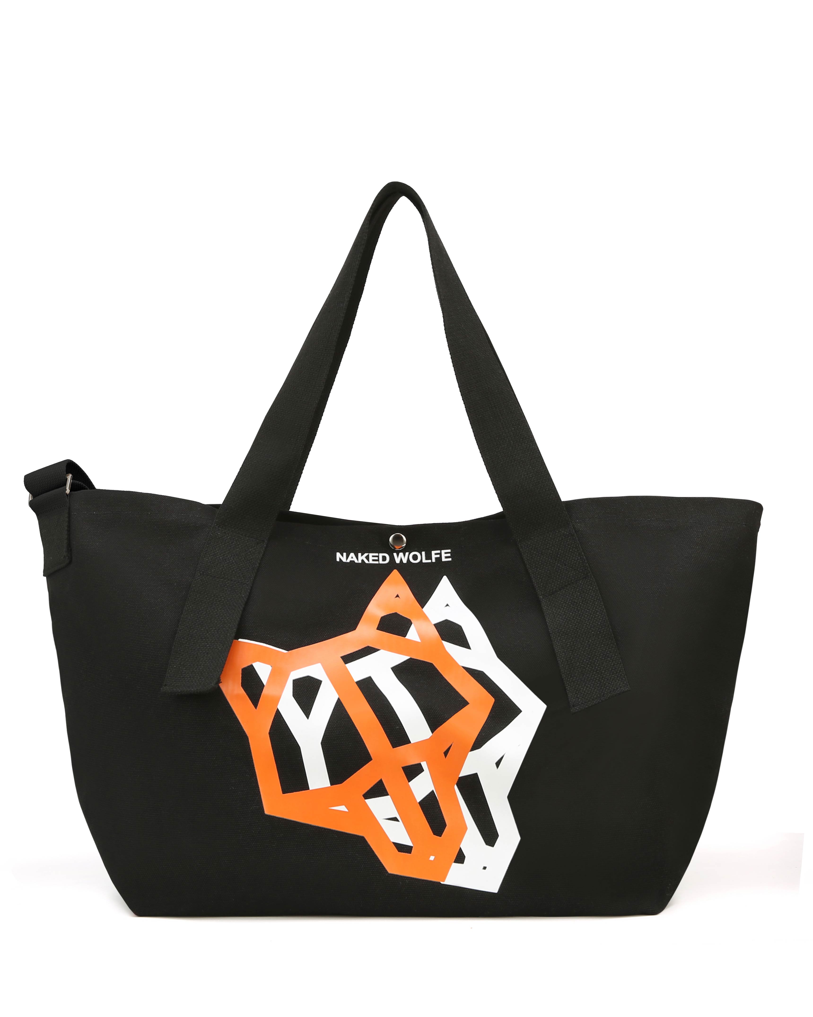 Naked Wolfe Tote Bag Black and Orange