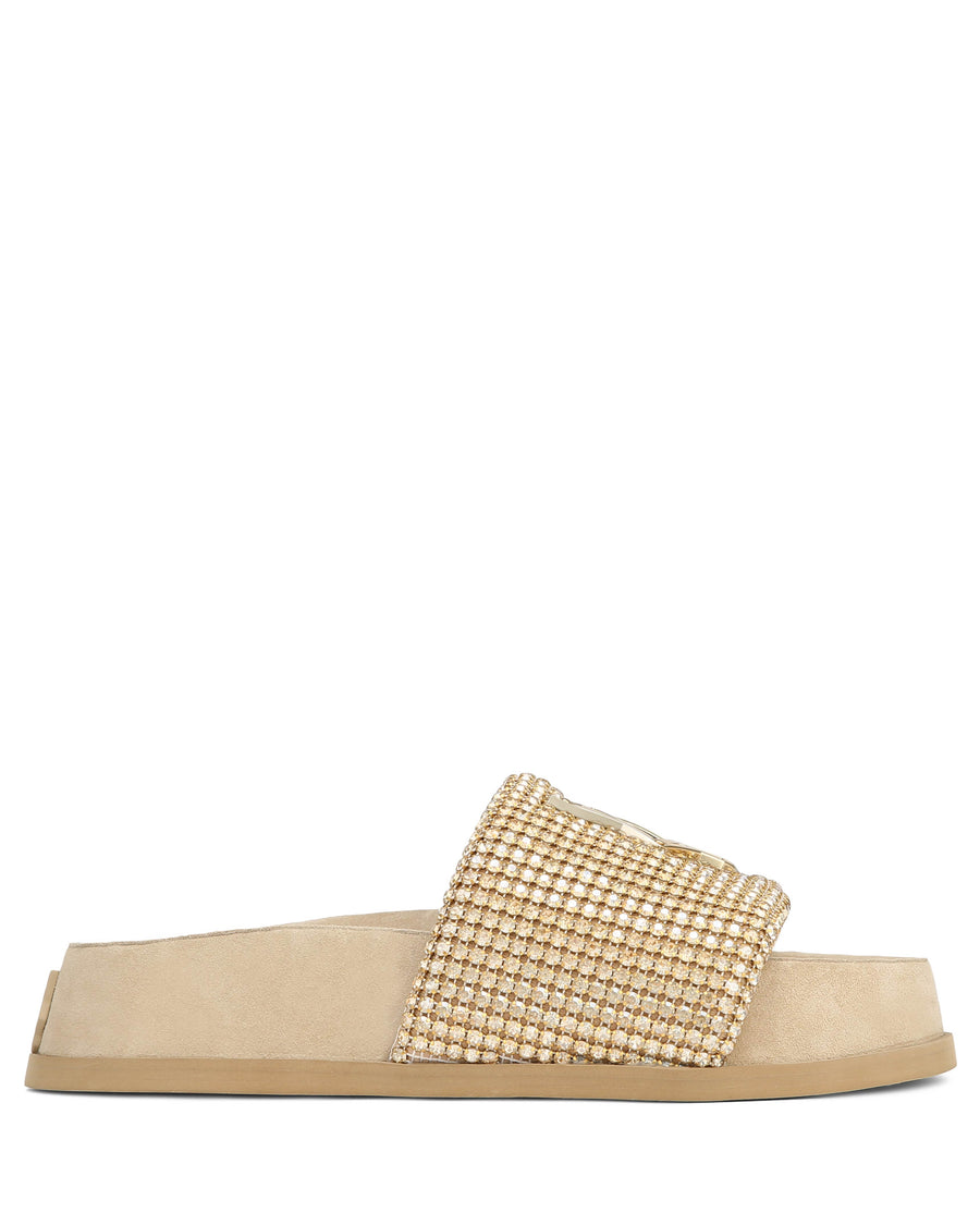 Velma Gold Diamonds Cow Suede