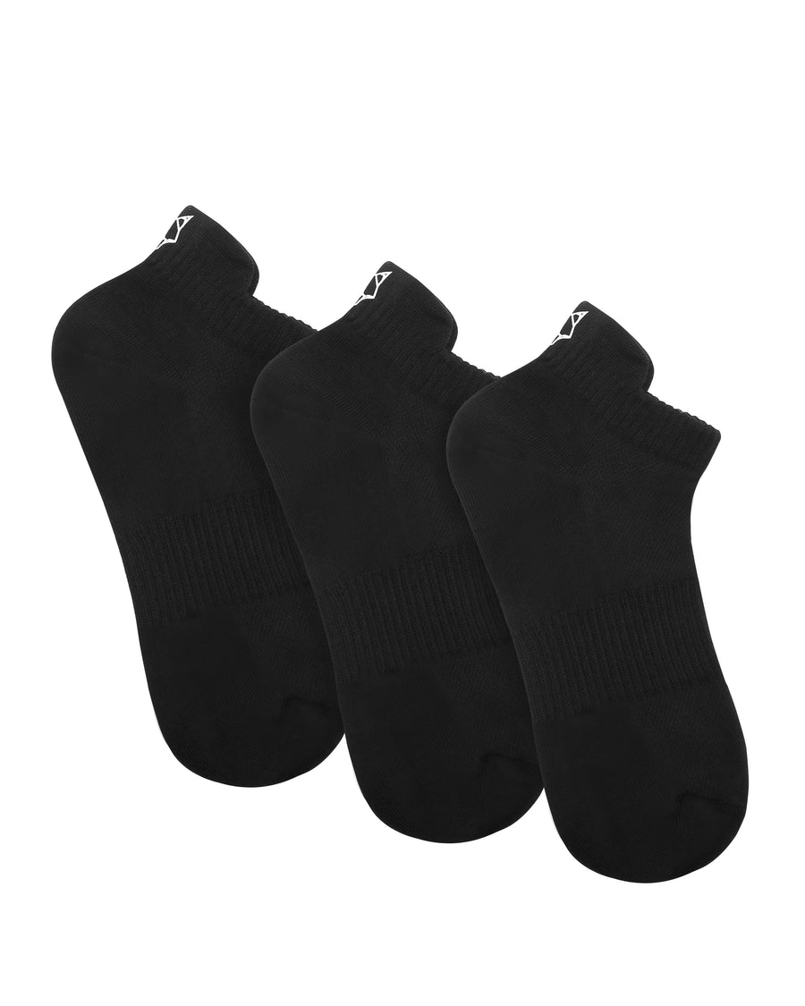 3 Pack Womens Egyptian Cotton Ankle Socks Black